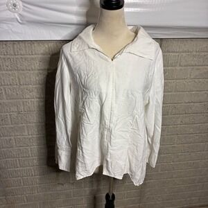 Peck & Peck Womens White Collared‎ Button Down Shirt L